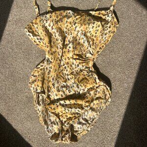 Vintage one piece leopard print swim suit by Sandcastle.